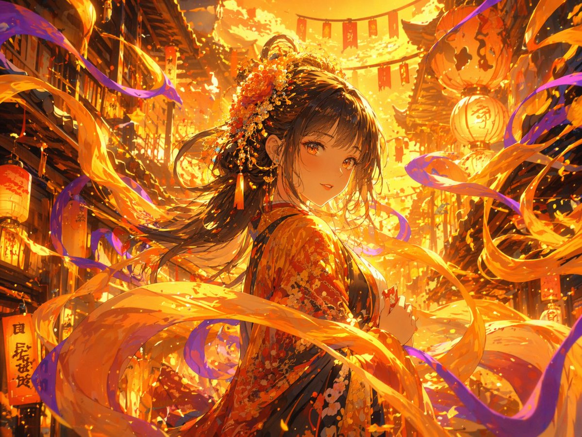 梦幻发光丝带风格转换 - AI 生成效果图