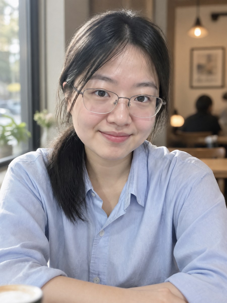 专业摄影 · 单反人像·咖啡馆 - AI 生成效果图