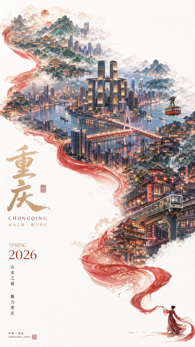 Surreal Cityscape Travel Poster - AI 生成效果图