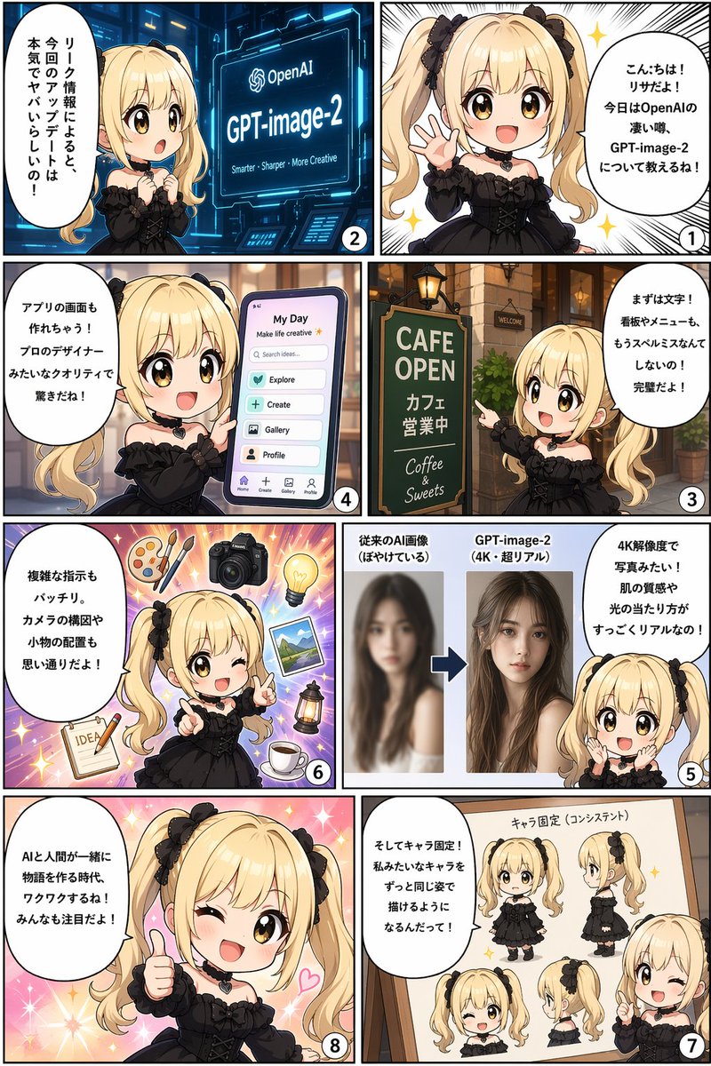 8 格漫画风格信息图 - AI 生成效果图