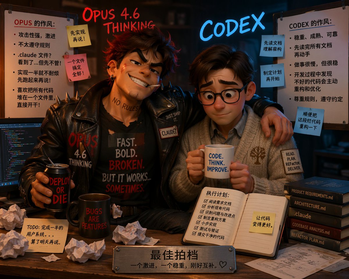 程序员性格对比插画 - AI 生成效果图