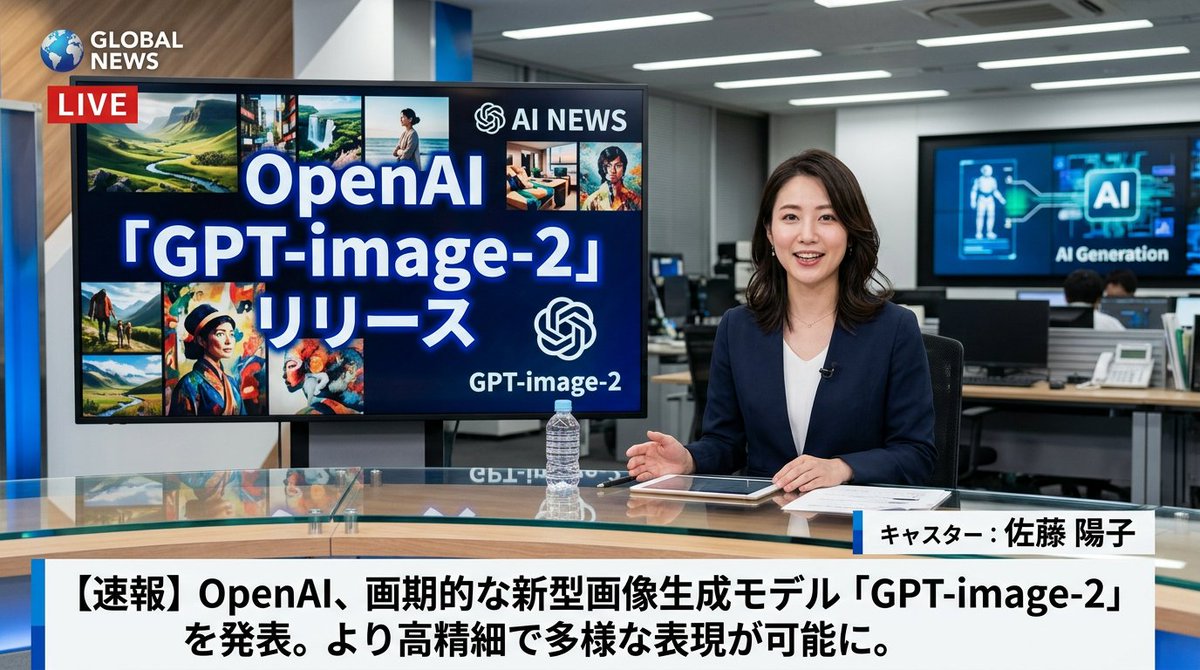 日本新闻广播模拟 - AI 生成效果图