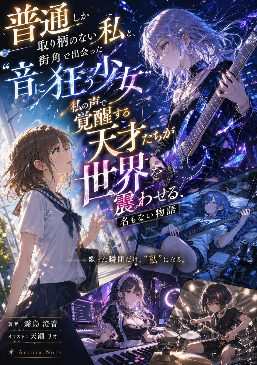 Light Novel Cover with Multi-Character Band Layout - AI 生成效果图