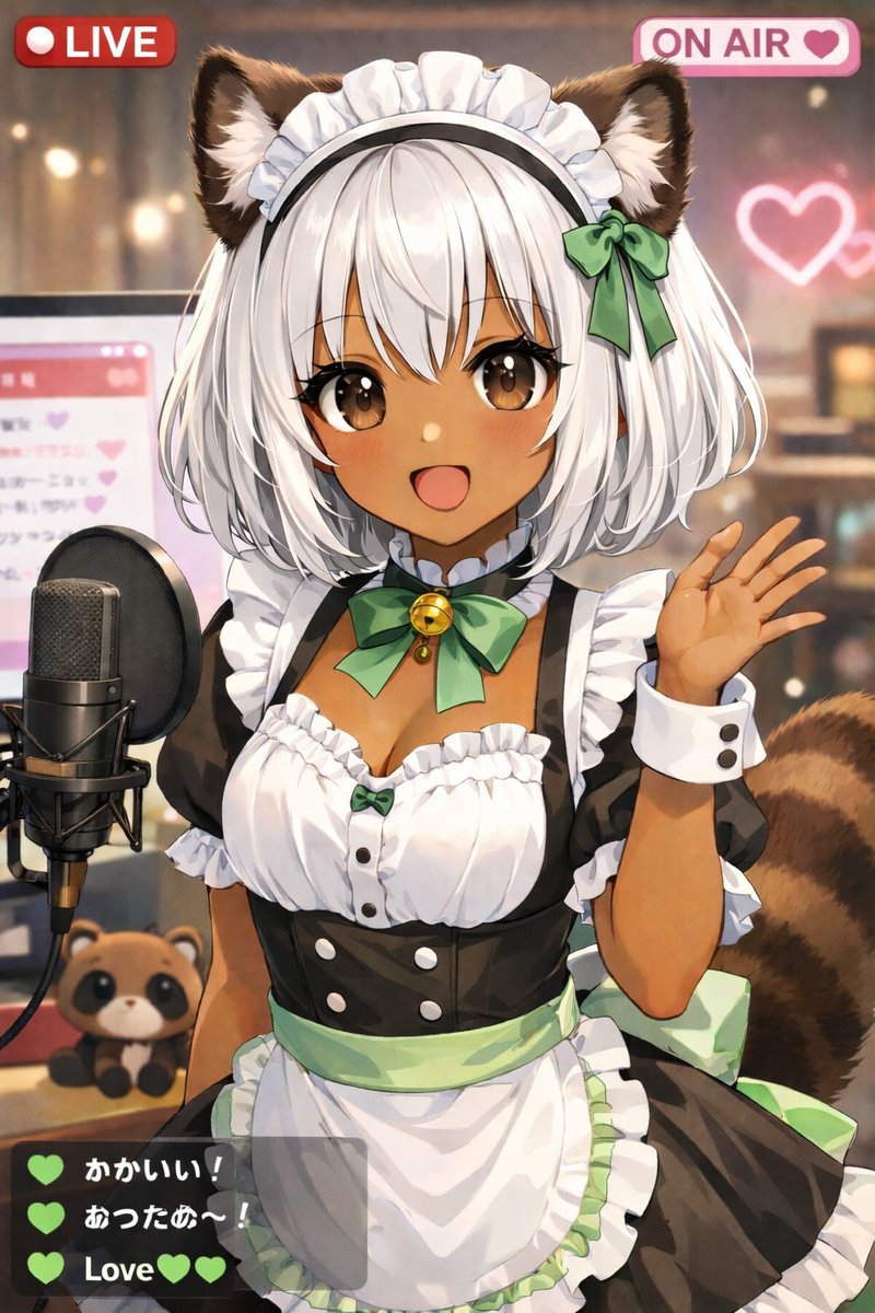 动漫 VTuber 直播界面覆盖图 - AI 生成效果图
