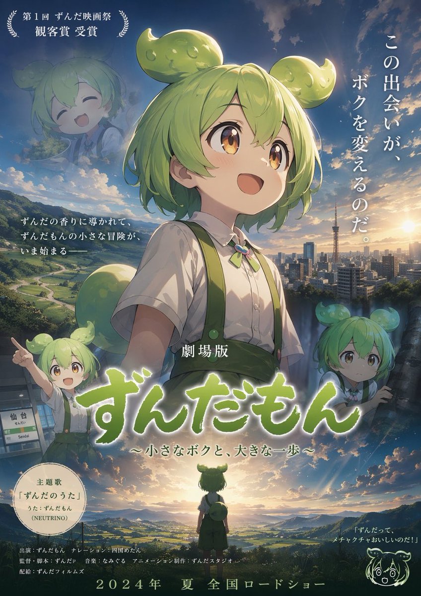 动漫电影海报排版 - AI 生成效果图