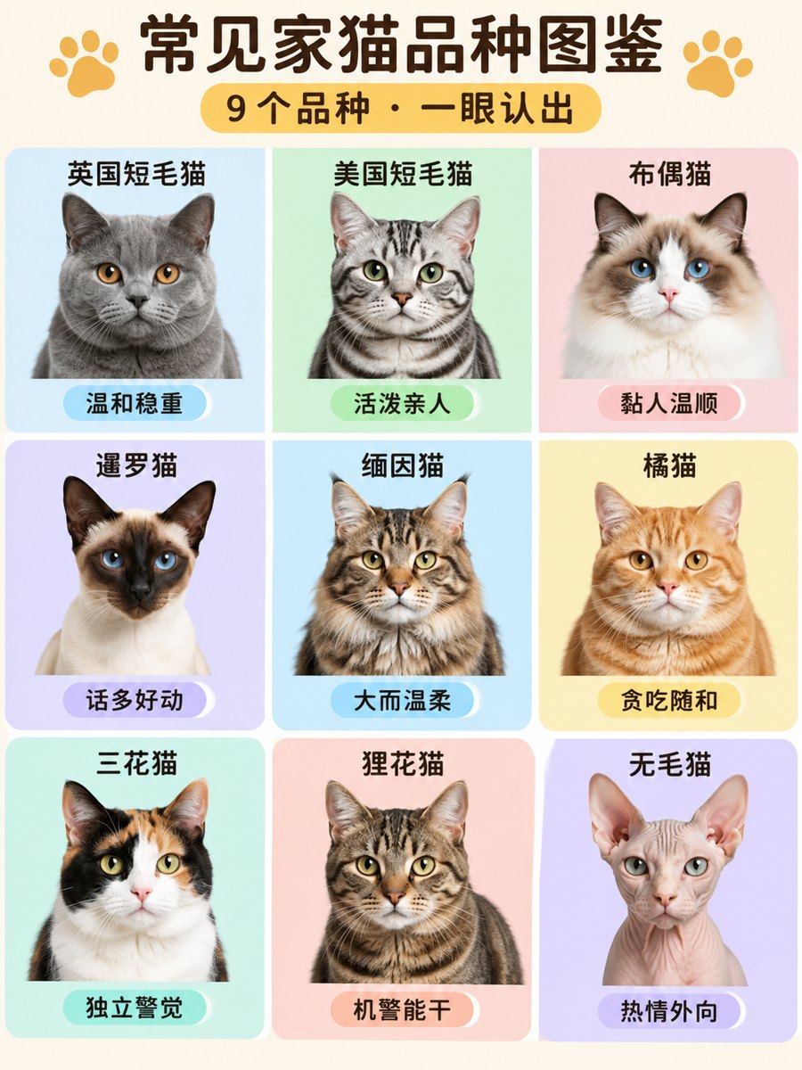 信息图 · 图鉴海报(科普 / 宠物店 / 教学) - AI 生成效果图