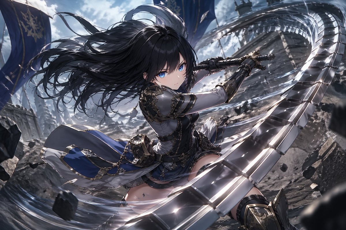 Dynamic Anime Warrior with Whip-Sword - AI 生成效果图