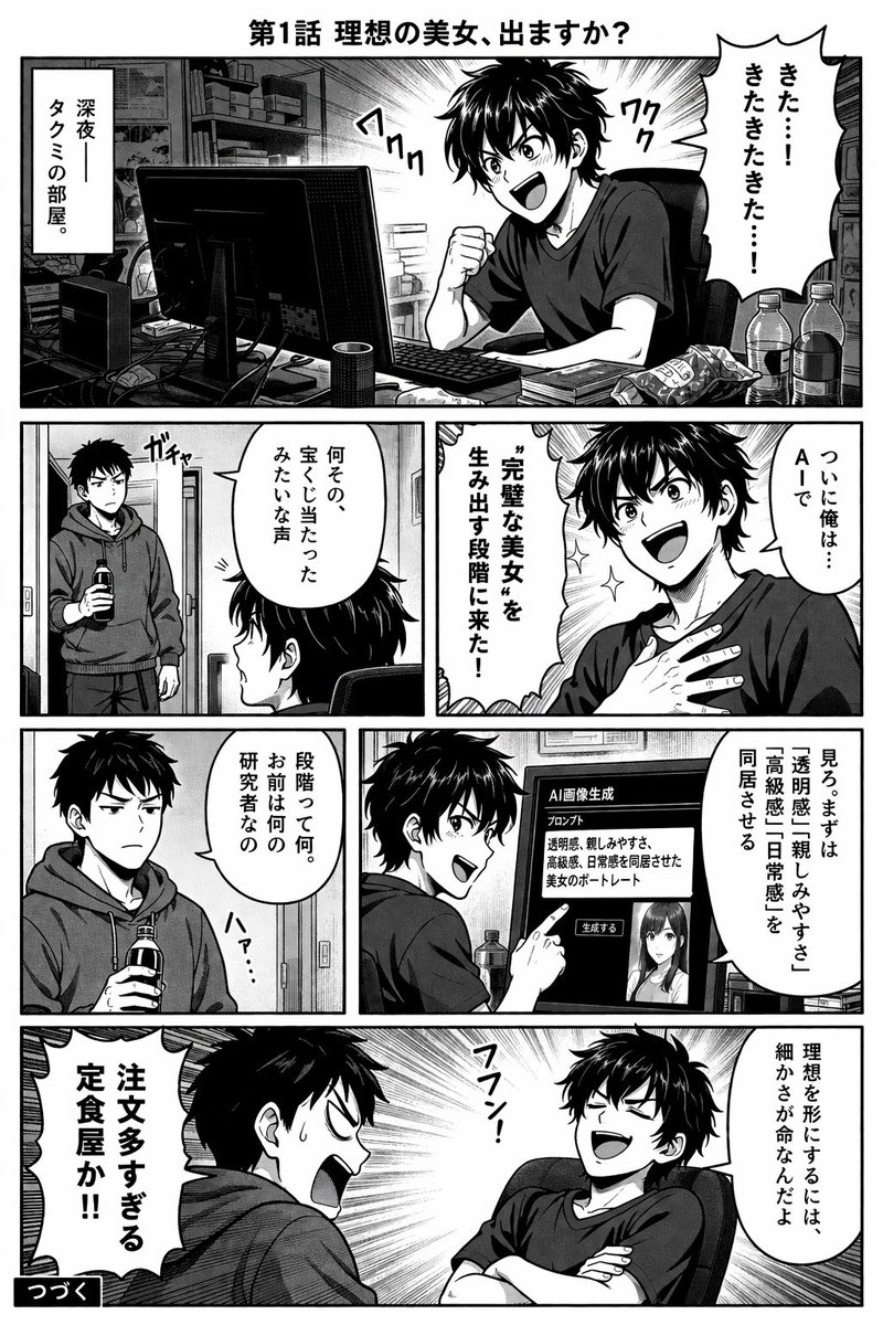 四格漫画页面生成器 - AI 生成效果图