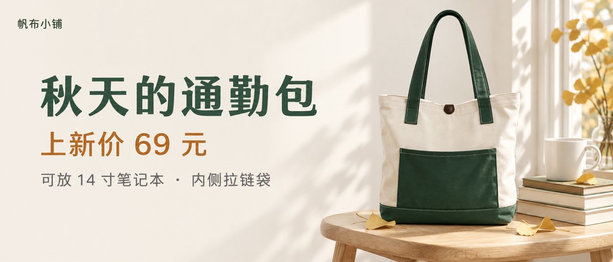 电商横幅 · 店铺首页通栏 21:9 - AI 生成效果图