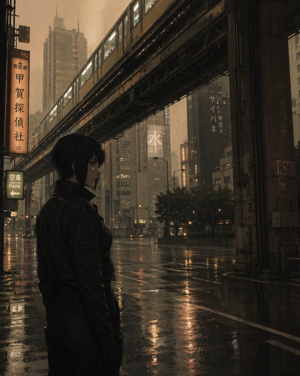 Moody Cyberpunk Cityscape - AI 生成效果图