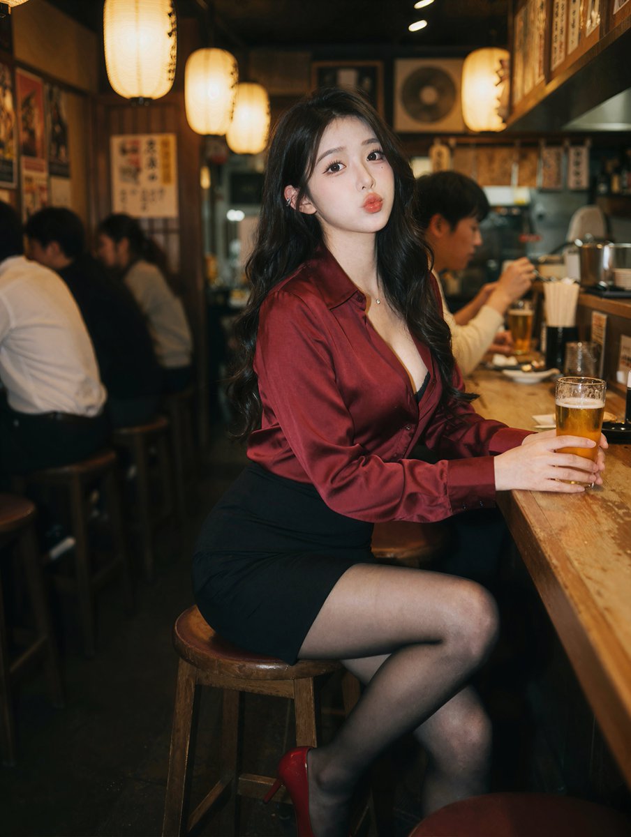 照片级写实居酒屋人像 - AI 生成效果图