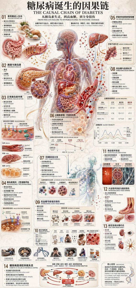 Medical Infographic on Diabetes Progression - AI 生成效果图